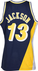Men's Mark Jackson Indiana Pacers Mitchell & Ness 1996-97 Hardwood Classics Navy Swingman Jersey
