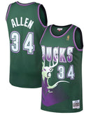 Men's Milwaukee Bucks Ray Allen Mitchell & Ness Kelly Green 1996-97 Hardwood Classics Swingman Jersey