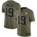Adam Thielen Olive Minnesota Vikings 2022 Salute To Service Limited Jersey