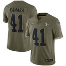Alvin Kamara Olive New Orleans Saints 2022 Salute To Service Limited Jersey