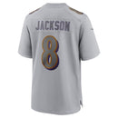 Baltimore Ravens Lamar Jackson  Gray Atmosphere Fashion Game Jersey