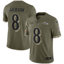 Baltimore Ravens Olive 2022 Salute To Service Limited Jersey