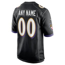 Black Baltimore Ravens Alternate Custom Game Jersey
