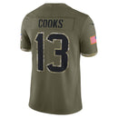 Brandin Cooks Olive Houston Texans 2022 Salute To Service Limited Jersey
