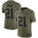 Carolina Panthers Olive 2022 Salute To Service Limited Jersey