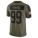 Chase Young Washington Football Team Salute To Service 2021 Limited Player Jersey - Olive