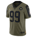 Chase Young Washington Football Team Salute To Service 2021 Limited Player Jersey - Olive