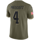 Dak Prescott Olive Dallas Cowboys 2022 Salute To Service Limited Jersey