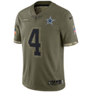 Dak Prescott Olive Dallas Cowboys 2022 Salute To Service Limited Jersey