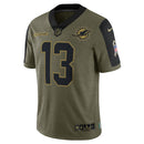 Dan Marino Olive Miami Dolphins 2021 Salute To Service - Limited Player Jersey