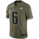 DeVonta Smith Olive Philadelphia Eagles 2022 Salute To Service Limited Jersey