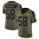 Derrick Thomas Olive Kansas City Chiefs 2021 Salute To Service Retired Player Limited Jersey