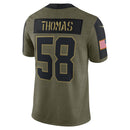 Derrick Thomas Olive Kansas City Chiefs 2021 Salute To Service Retired Player Limited Jersey