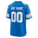 Detroit Lions Blue Custom Game Jersey