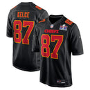Kansas City Chiefs Travis Kelce Black Carbon Fashion Game Player Jersey