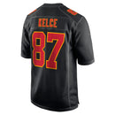 Kansas City Chiefs Travis Kelce Black Carbon Fashion Game Player Jersey