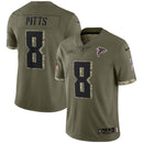 Kyle Pitts Olive Atlanta Falcons 2022 Salute To Service Limited Jersey