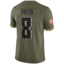 Kyle Pitts Olive Atlanta Falcons 2022 Salute To Service Limited Jersey
