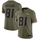 Los Angeles Chargers Olive 2022 Salute To Service Limited Jersey