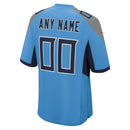 Men's Tennessee Titans Light Blue Alternate Custom Game Jersey
