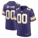 Minnesota Vikings Purple Classic Custom Game Jersey