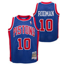 Youth Detroit Pistons Dennis Rodman Mitchell & Ness Royal 1988-89 Hardwood Classics Swingman Jersey