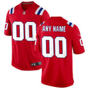 New England Patriots Red Alternate Custom Jersey