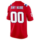 New England Patriots Red Alternate Custom Jersey