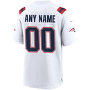 New England Patriots White Custom Game Jersey