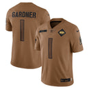 New York Jets Ahmad Sauce Gardner Brown 2023 Salute To Service Limited Jersey
