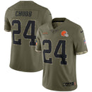 Nick Chubb Olive Cleveland Browns 2022 Salute To Service Limited Jersey