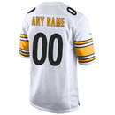 White Pittsburgh Steelers Away Custom Game Jersey