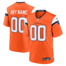 Orange Denver Broncos Mile High Collection Custom Game Jersey
