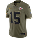 Patrick Mahomes Olive Kansas City Chiefs 2022 Salute To Service Limited Jersey