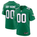 Philadelphia Eagles Kelly Green Alternate Custom Game Jersey