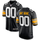 Pittsburgh Steelers Black-White Alternate Custom Game Jersey