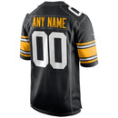 Pittsburgh Steelers Black-White Alternate Custom Game Jersey