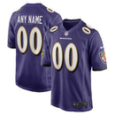 Purple Baltimore Ravens Custom Game Jersey