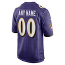 Purple Baltimore Ravens Custom Game Jersey