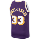 Men's Los Angeles Lakers Kareem Abdul-Jabbar Mitchell & Ness Purple 1983-84 Hardwood Classics Swingman Jersey