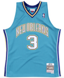 Men's New Orleans Hornets Chris Paul Mitchell & Ness Teal Hardwood Classics Swingman Jersey
