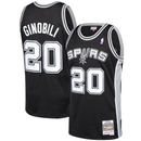 Men's San Antonio Spurs Manu Ginobili Mitchell & Ness Black 2002-03 Hardwood Classics Swingman Jersey