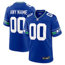 Seattle Seahawks Royal Throwback Custom Jersey