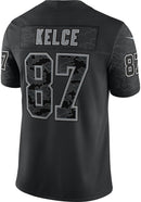 Travis Kelce Kansas City Chiefs Black REFLECTIVE Limited Football Jersey
