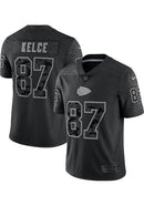 Travis Kelce Kansas City Chiefs Black REFLECTIVE Limited Football Jersey