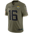 Trevor Lawrence Olive Jacksonville Jaguars 2022 Salute To Service Limited Jersey