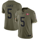 Trey Lance Olive San Francisco 49ers 2022 Salute To Service Limited Jersey
