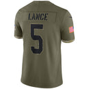 Trey Lance Olive San Francisco 49ers 2022 Salute To Service Limited Jersey