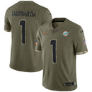 Tua Tagovailoa Olive Miami Dolphins 2022 Salute To Service Limited Jersey