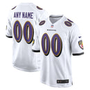 White Baltimore Ravens Custom Game Jersey